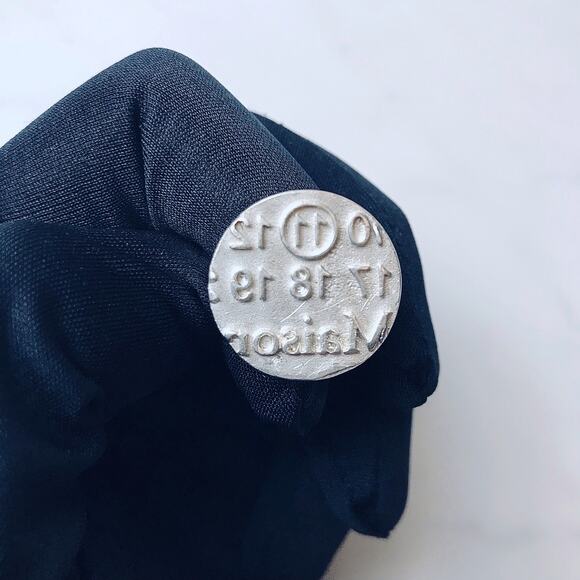Maison Margiela Large Solid Silver Brushed Matte Numbers Logo Signet Ring - Picture 6 of 6